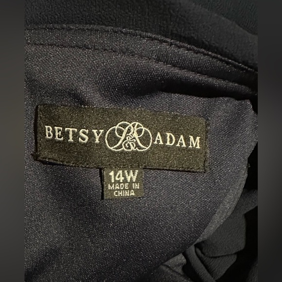 Betsy & Adams Elegant Navy Silver Cold Shoulder Drop Waist Dress Plus Sizes, NEW - Picture 11 of 14